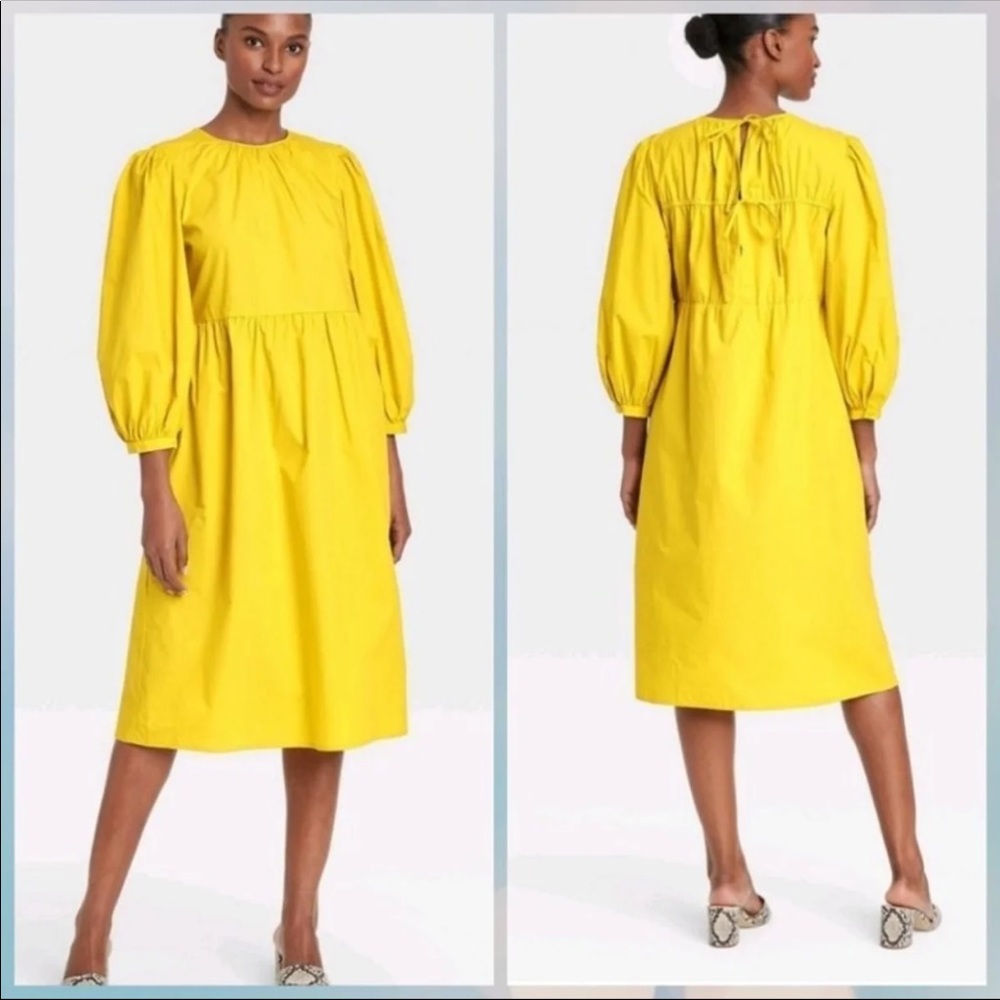 who what wear ballon sleeve midi dress